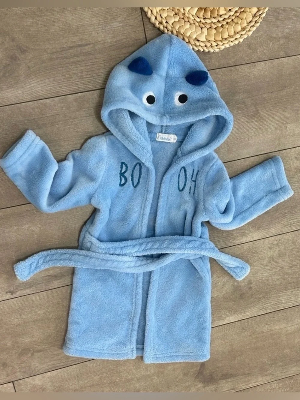 New Bebereve Boutique Baby Boy Monster Halloween Hooded Bathrobe ‘Booh’ 12 Month
